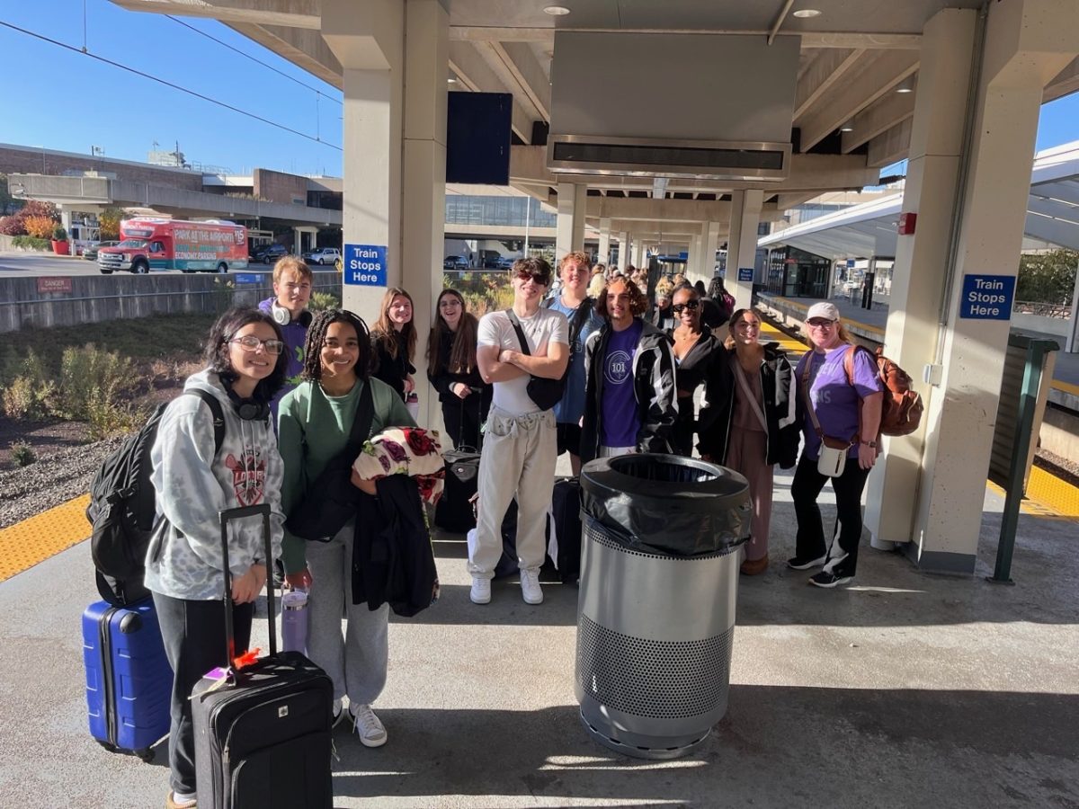 Getting ready to take the train to Philadelphia city center